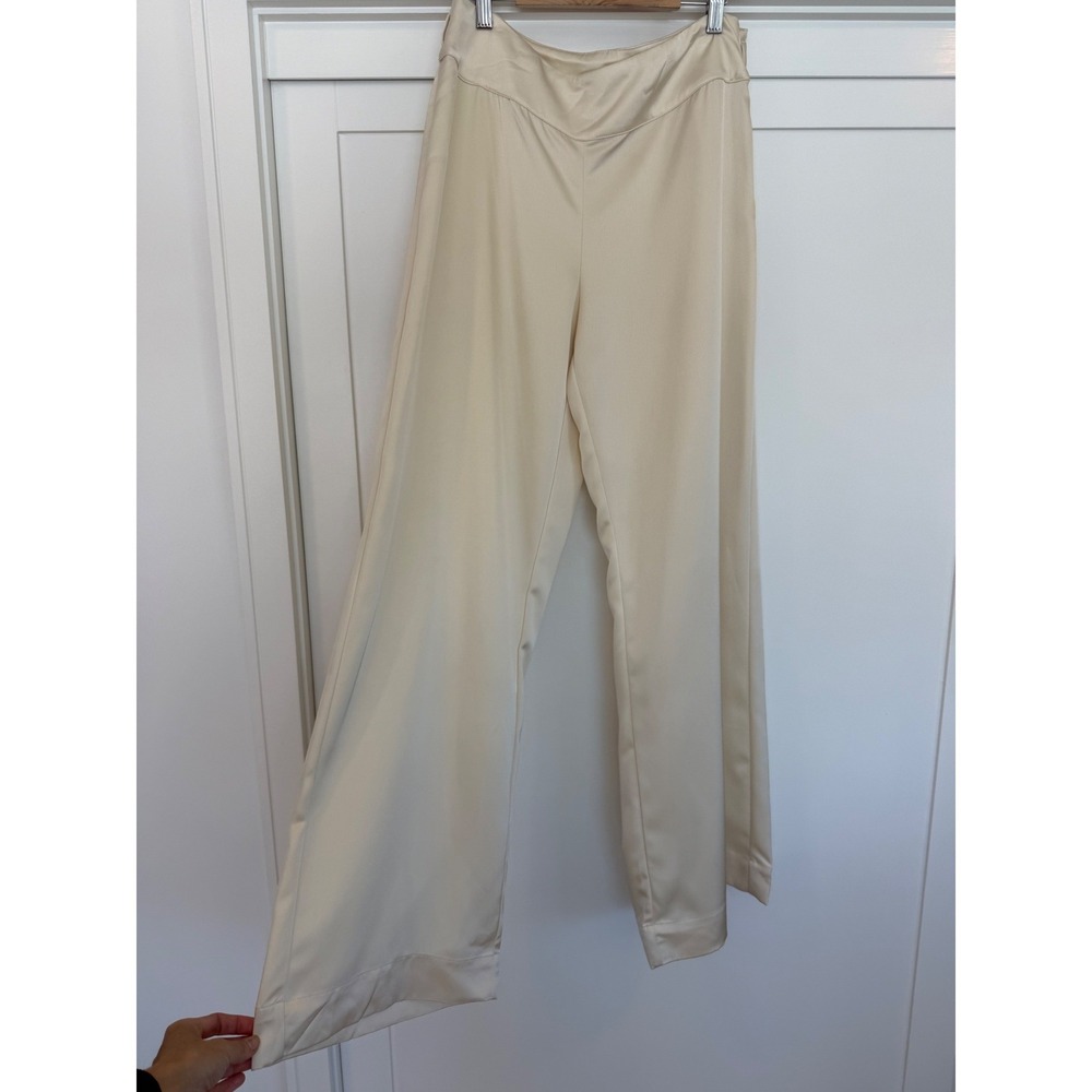 Princess Polly Butter Yellow Satin Wide Leg Pants | Y2K Luxe Trousers